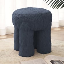 Evans Faux Fur Accent Stool